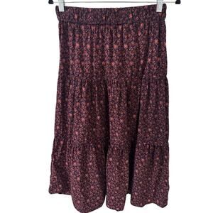 Madewell Orchard Floral Tiered Maxi Skirt Feminine Prairie Fairycore Boho, XXS